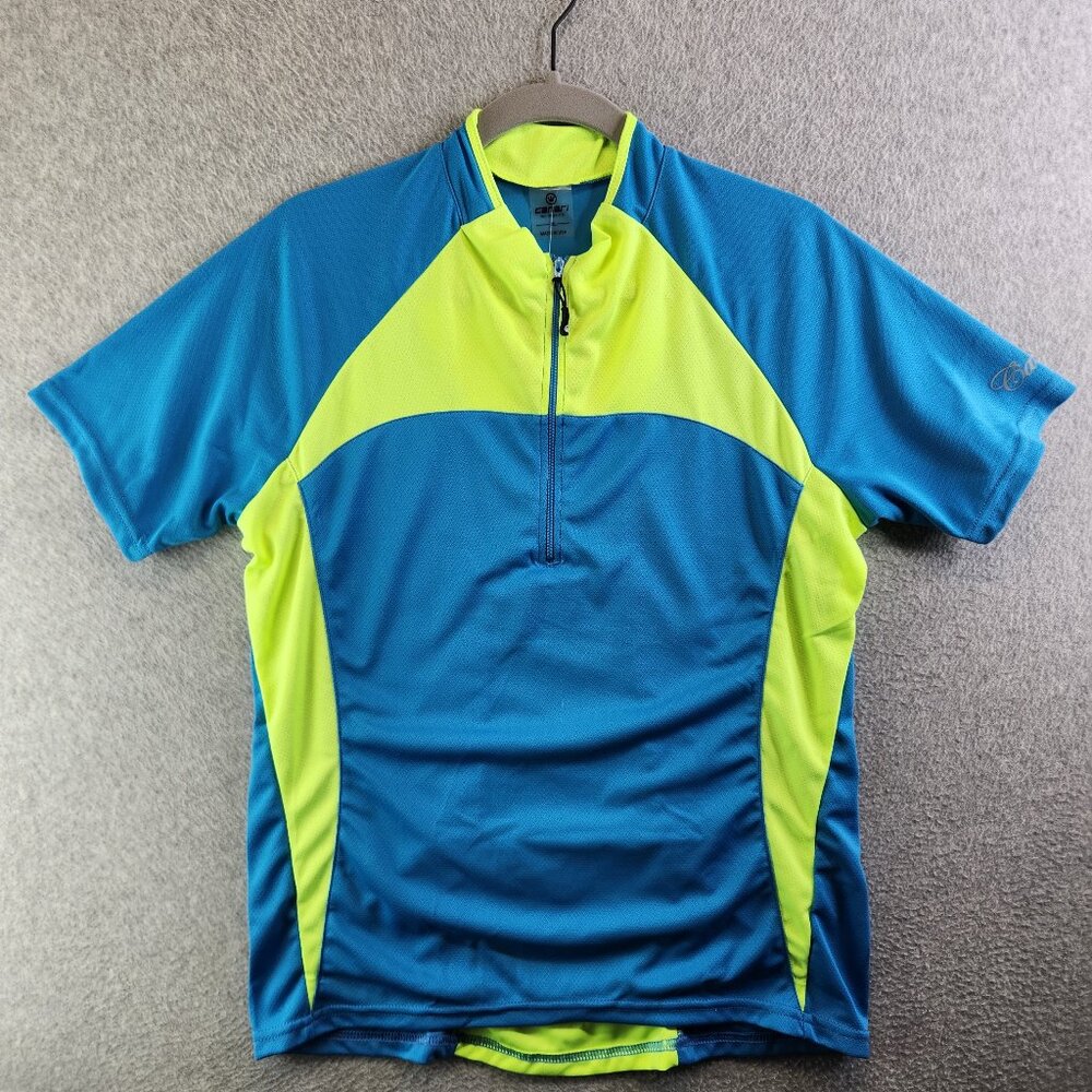 Canari Cycling Jersey Womens XL Blue Fusion Tee Performance Top Back Pockets New